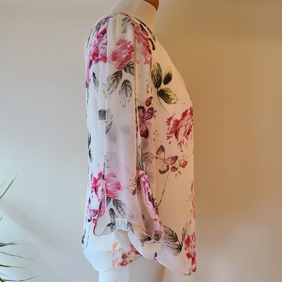 Cleo 3/4 Sleeve Floral Tunic Blouse - Picture 4 of 7